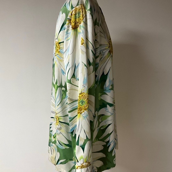 Vintage 90’s Caroline Rose 100% silk flower print jacket size L - Picture 3 of 8